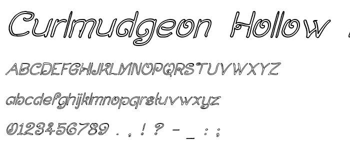 Curlmudgeon Hollow Italic font
